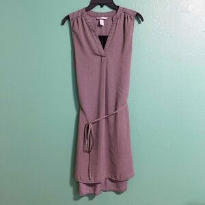 H&M Black & White Sleeveless Dress, size 6, with Liner and drawstring belt